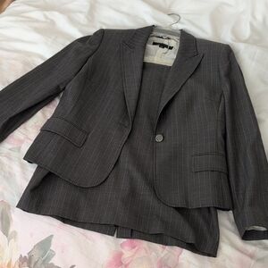 Anne Klein Charcoal Pinstripe Suit